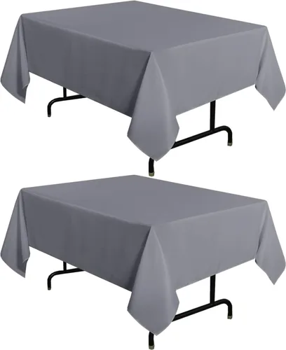 Miniatura 107 de sancua - Paquete de 2 manteles cuadrados de poliéster, de 54 x 54 pulgadas, resistentes a las manchas y a las arrugas, lavables, para mesas de Beige