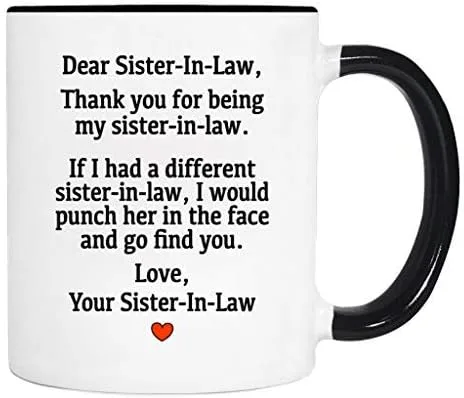 Miniatura 2 de Taza con texto en inglés "Dear Sister-In-Law...Love, Your Sister-In-Law - Taza para cuñada