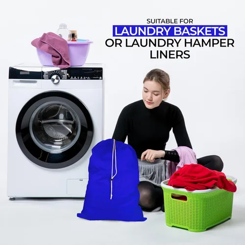 Miniatura 2 de Bolsa de lavandería con cordón de cierre de bloqueo, extra grande, resistente, 100% nailon, bolsa de ropa grande y plegable, organizador de ropa