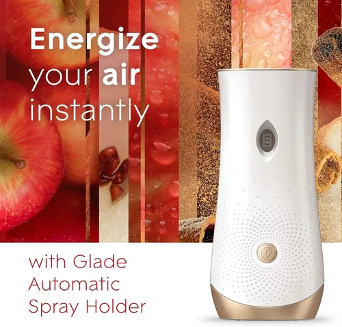 Miniatura 7 de Glade Repuesto automático en aerosol, ambientador para el hogar y el baño, manzana y canela, 6.2 onzas