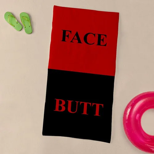 Miniatura 3 de CafePress – Butt Face – Toalla de playa de gran tamaño, 30"x60" toalla suave con diseño único