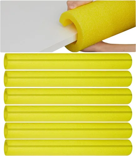 Miniatura 8 de Hanaive Negro 6 piezas Tubo de espuma de poliuretano para aislamiento de tuberías, fideos de piscina jumbo pre-ranurados, tubo grande de espuma