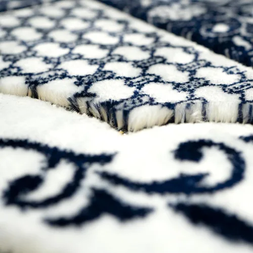 Miniatura 4 de Modefa Alfombra de oración islámica turca, alfombra de terciopelo suave y afelpado, tapete de oración tradicional musulmana, Janamaz Sajada Azul