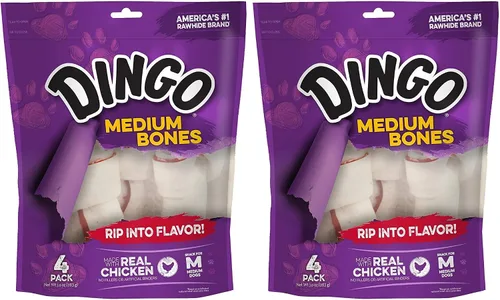 Miniatura 5 de Dingo Huesos medianos premium, cuero crudo para perros, hechos con pollo real