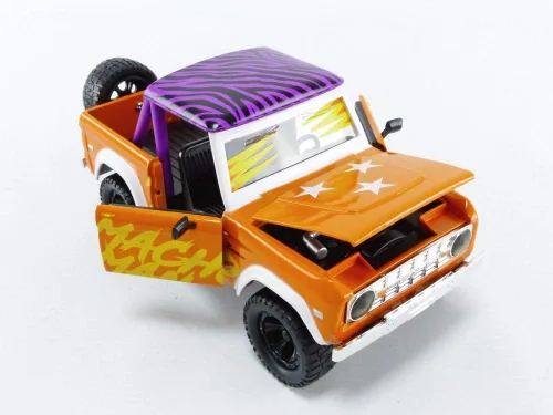 Miniatura 5 de Jada Toys WWE 1:24 1973 Ford Bronco - Coche fundido a presión con figura de Macho Man Randy Savage de 2.75 pulgadas, juguetes para niños y adultos