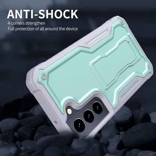 Miniatura 6 de Funda para Samsung Galaxy S22 5G (solo no es compatible con Plus o Ultra), funda de protección de grado militar con protector de pantalla HD y Verde