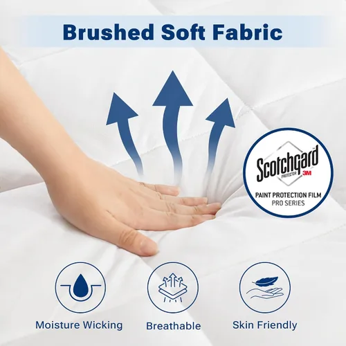 Miniatura 4 de Sleep Philosophy - Protector de colchón impermeable tamaño completo, funda de colchón acolchada y ajustada de microfibra, con 3M Scotchgard