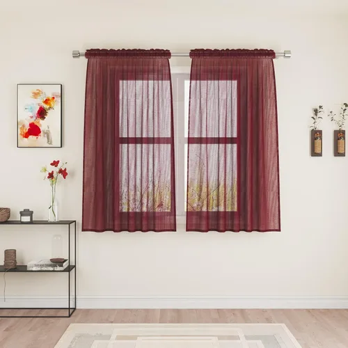 Miniatura 81 de UPOPO Paneles de Cortina Beige Pequeños Cortinas Transparentes de Gasa de 16 Pulgadas de Largo Cortinas de Cocina de Voile con Textura de Lino