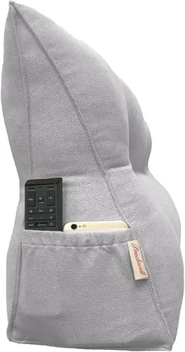 Miniatura 2 de Peachwell Almohada triangular de lectura para reposo en cama, cojín grande para cabecero, respaldo, almohada de cuña con funda extraíble y dos Gris