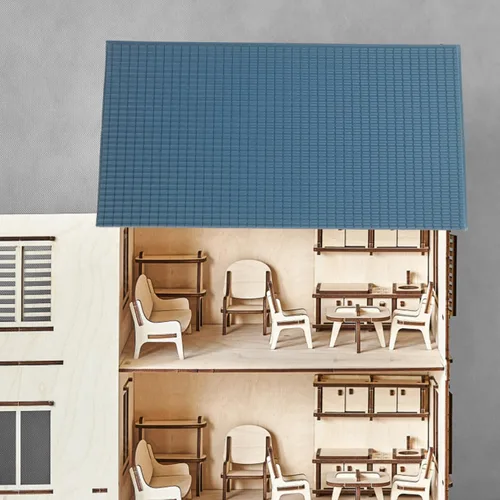 Miniatura 5 de TOYANDONA Azulejos de techo en miniatura, 6 hojas de azulejos pequeños simulados para casa de muñecas, manualidades, jardín y mesa de arena