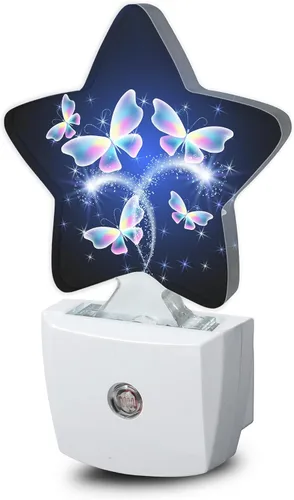 Miniatura 15 de Luces nocturnas con notas de arco iris, lámpara de pared enchufable, sensor inteligente del atardecer al amanecer para decoración del hogar