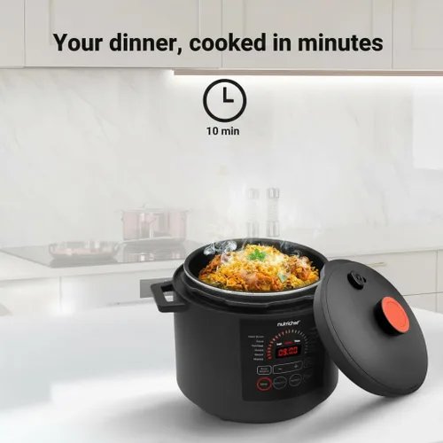 Miniatura 2 de NutriChef Olla a presión eléctrica de 6 cuartos de galón de capacidad Olla a presión digital de encimera de 9 funciones Tiempo y temperatura