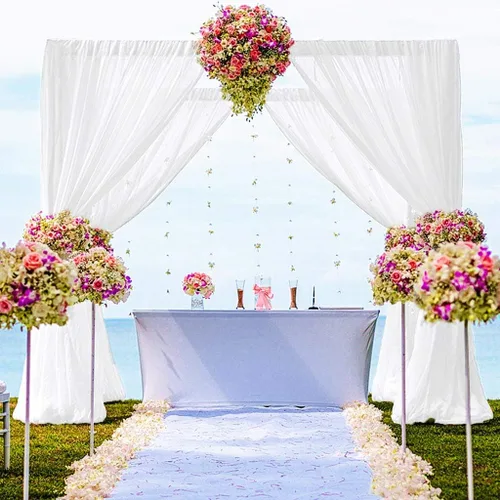 Miniatura 45 de DUOBAO Cortina de gasa naranja transparente de 10 pies, 2 paneles de 29 x 120 pulgadas, cortinas de tela de gasa para ceremonia de boda, cortinas
