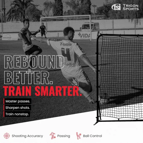 Miniatura 3 de Trigon Sports, red de entrenamiento de fútbol con rebote, 6 x 12 pies, color negro