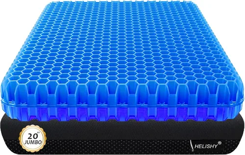 Cojín de asiento de gel de 20 pulgadas para aliviar la presión sentado durante mucho tiempo, cojines de gel grandes y gruesos para sillas de