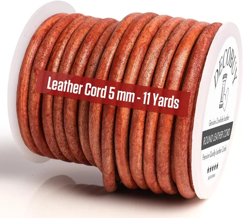 Miniatura 17 de Cordón de cuero redondo de 1 mm, cuerda de 27 yardas para hacer joyas, pulseras, collares, trenzado Kumihimo, envolturas, manualidades, pasatiempos