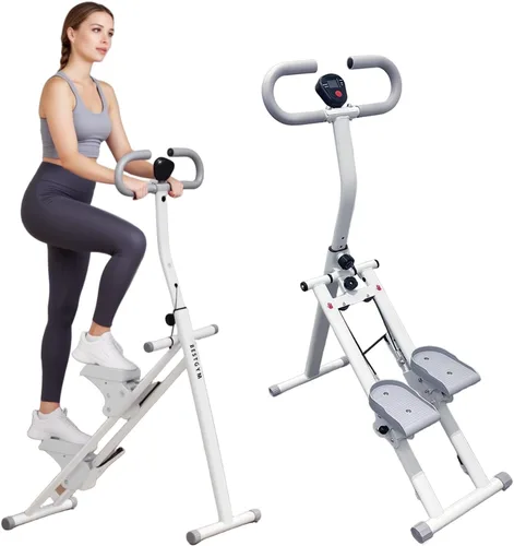 Miniatura 9 de Máquina paso a paso con asas ajustables, máquina de ejercicio paso a paso compacta con pantalla LCD para entrenamiento cardiovascular en casa Negro