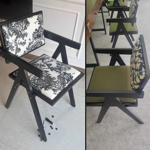 Miniatura 9 de YVYKFZD Juego de sillas de comedor de madera maciza, sillas de cocina sin brazos, silla de comedor tapizada con respaldo, sillón de terciopelo