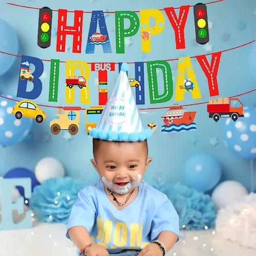 Miniatura 7 de Cartel de feliz cumpleaños de perro azul con estampado de pata de perro, decoración de fiesta de cumpleaños de perro, fiesta temática de baby