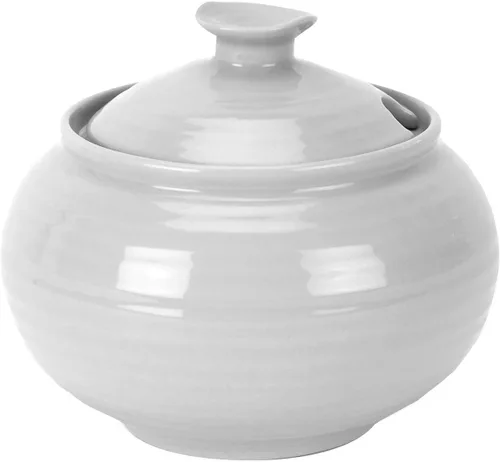 Miniatura 9 de Portmeirion Inicio y regalos Spode King Charles III Coronation - Azucarero cubierto con tapa de 9.5 fl oz, patrón azul y blanco fabricado
