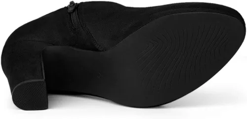 Miniatura 6 de Allegra K Botines de tacón grueso con plataforma y punta redonda para mujer