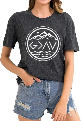 Miniatura 3 de God is Greater Than The High and Lows - Camiseta de manga corta para mujer diseño gráfico inspirador de montaña cristiana