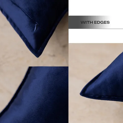 Miniatura 5 de JIAHANNHA Fundas de cojín de terciopelo azul marino 12x20 pulgadas Paquete de 2 fundas de cojín decorativas cuadradas suaves para sofá, sillón