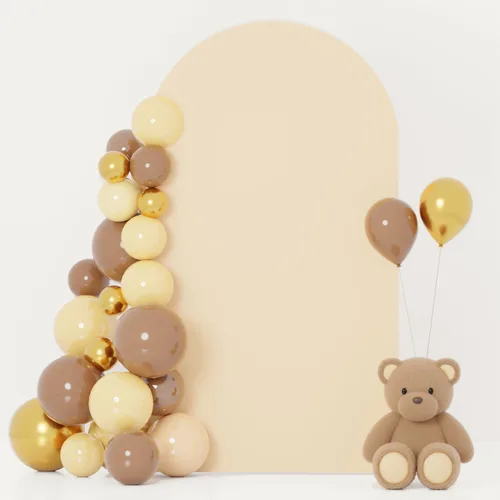 FOTSHARER Cubierta de Arco de Boda Beige Cubierta de Arco Telón de Fondo Tela 7.2 Pies Cubierta de Arco Elástica Telón de Fondo para Arcos de Globos