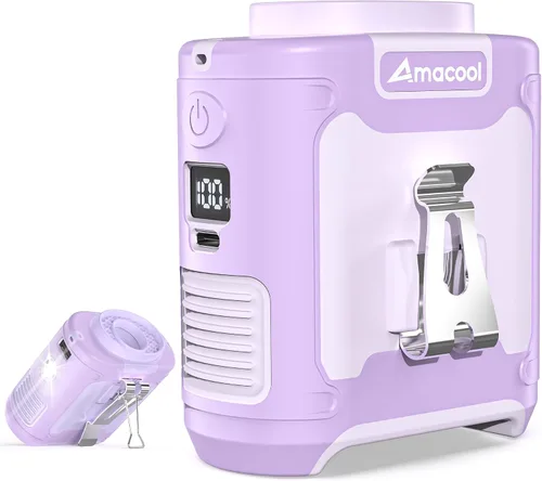 Miniatura 16 de AMACOOL Mini ventilador de cintura portátil con clip, 13,000 rpm, 4 velocidades, ventilador de cuello personal, hasta 24 horas de duración