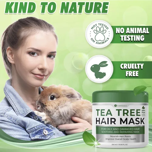 Miniatura 7 de BELLISSO Juego de champú y acondicionador de aceite de árbol de té y aceite de árbol de té, máscara para el cabello y aceite de árbol de té suero