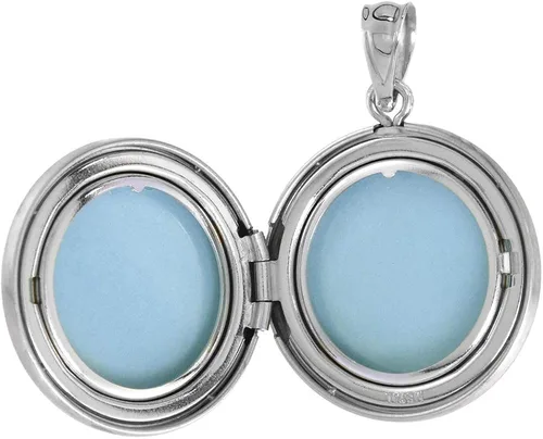 Miniatura 2 de Collar redondo de plata de ley de 34 pulgadas para mujer Starburst Set de borde grabado, 15.7-19.7in