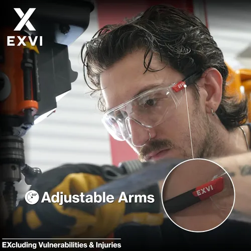 Miniatura 5 de Anteojos de seguridad SG100 ANSI Z87.1, antivaho y resistentes a los arañazos, protección UV400, ligeros, patillas ajustables, lentes