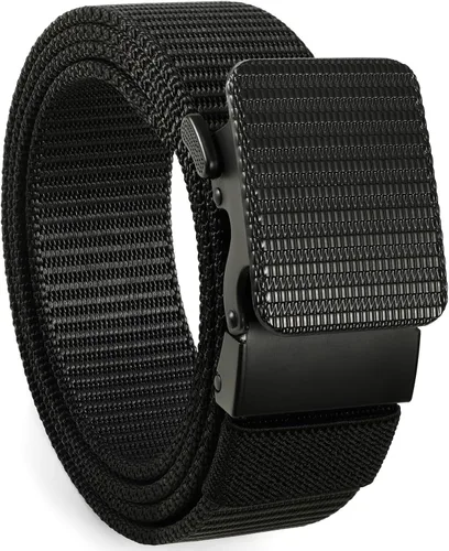 Miniatura 12 de SUOSDEY Cinturones de nylon para hombres Cinturón táctico militar de la web hebilla de metal resistente 1.5 pulgadas A-Negro