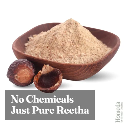 Miniatura 6 de Homeda Reetha Powder for Hair, Jabón Orgánico Nueces Polvo para Cabello (3.5 oz - 100g) Polvos de baño indios 100% puros - Polvos de Aritha