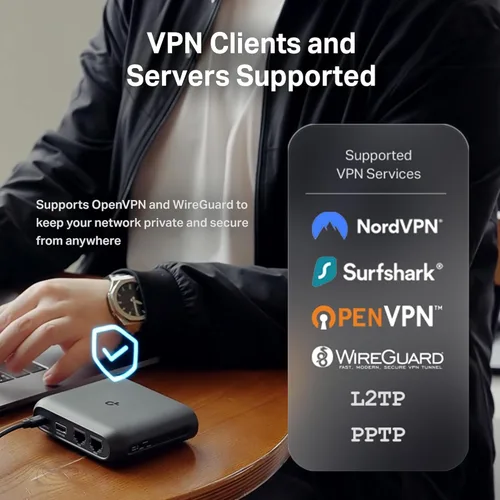 Miniatura 4 de TP-Link Router de viaje Wi-Fi 6 AX3000 de doble banda TL-WR3002X Multi-Gig portátil OpenVPN, WireGuard Fácil compartir WiFi público Aprobado