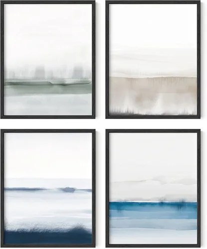 Miniatura 9 de HAUS AND HUES Arte abstracto para pared en blanco y negro, juego de 4 pósteres minimalistas en blanco y negro para paredes, pósteres estéticos Juego