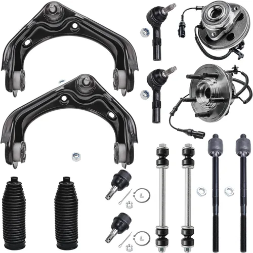 Miniatura 117 de Detroit Axle - Kit de nudillos de dirección delantera izquierda para Ford Edge Lincoln MKX 07-10, cojinete de rueda del lado del conductor, nudillo