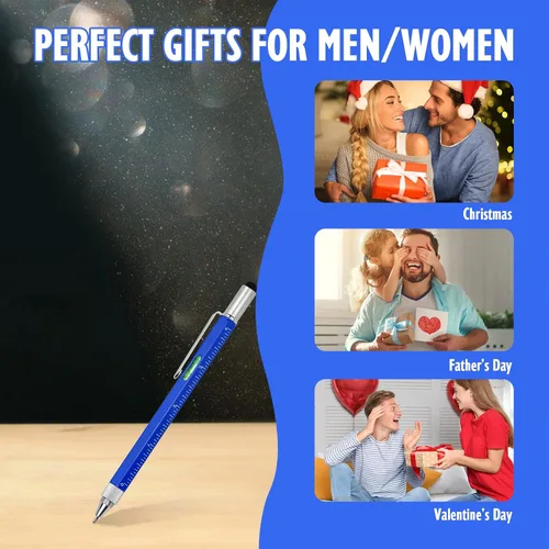 Miniatura 6 de Geniales regalos de bolígrafos para hombres, gadget de bolígrafo tecnológico multiherramienta 6 en 1 para él, regalo divertido para Navidad, Día
