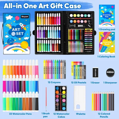 Miniatura 2 de iBayam Suministros de Arte, paquete de 149 piezas, kit de dibujo, juego de arte de pintura, kit de arte, caja de regalo, artes y manualidades