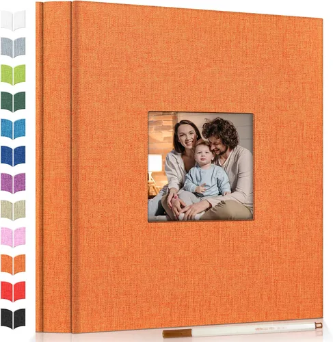 Miniatura 9 de Álbum de fotos Artfeel autoadhesivo, álbum de manualidades para fotos de 3 x 5, 4 x 6, 5 x 7 y 8 x 10 pulgadas, 40 páginas, cubierta de lino