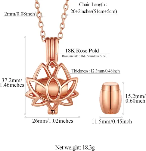 Miniatura 28 de FindChic Collares personalizados con urna para cenizas, barra vertical, gato, luna, reloj de arena, garra de perro, acero inoxidable, chapado en oro