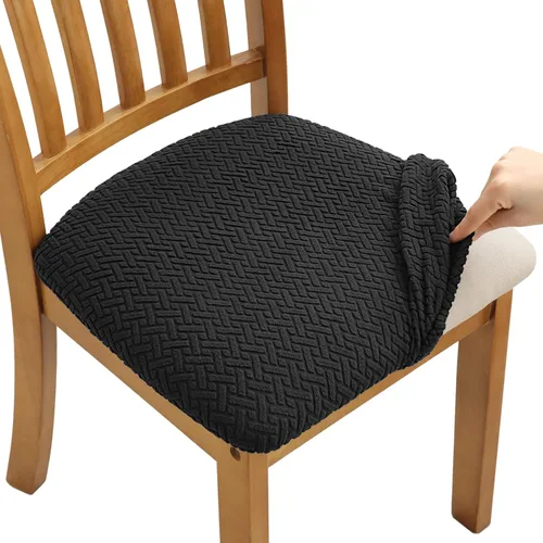 Miniatura 14 de Fuloon Fundas Elásticas para Cojines de Asiento 6 Piezas, Fundas Lavables para Asientos de Sillas, Fundas para Sillas de Comedor para Hotel