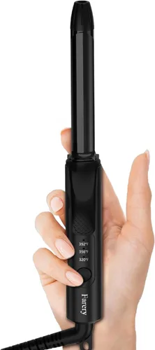 FARERY Mini rizador de pelo de cerámica de 1/2 pulgada con 3 temperaturas ajustables, 100-240 V de doble voltaje, rizador de viaje para cabello