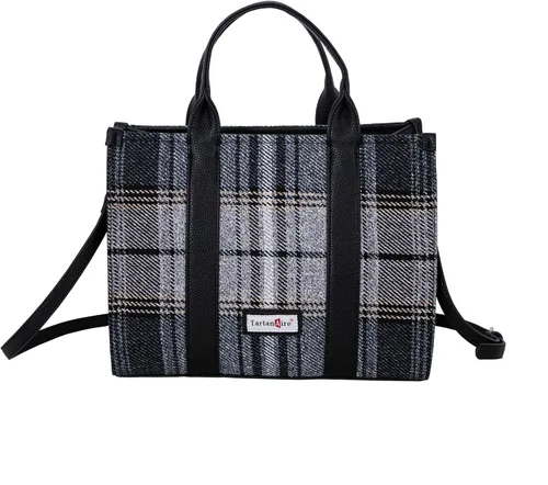 Miniatura 10 de Bolso a cuadros para mujer, bolso a cuadros con asa superior, bolsa de trabajo, bolsa de hombro cruzada para viajes de oficina