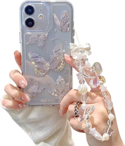 Miniatura 20 de Funda compatible con iPhone 11 Pro Max con bonito diseño de flores negras y sencillas, para mujeres, adolescentes y niñas, funda protectora de lente
