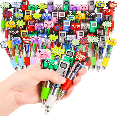Miniatura 7 de LiYiQ 25 Piezas Bolígrafos Multicolores de Videojuegos en Uno de Dibujos Animados Lindos y Divertidos 4-en-1 Bolígrafos Lindos a Granel Kawaii