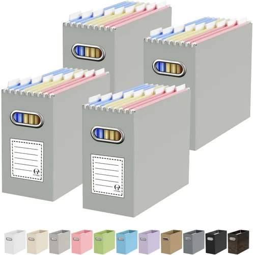 Miniatura 41 de Oterri Caja organizadora de archivos de cartón para colgar carpetas de archivos, tamaño carta, caja de archivos para escritorio de computadora