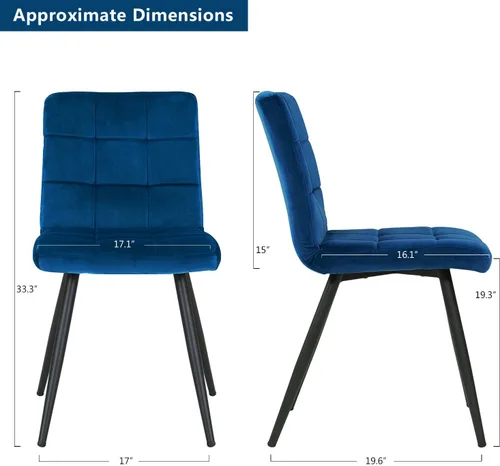 Miniatura 3 de DUHOME Sillas de comedor tapizadas de terciopelo, sillas de recepción, sillas de sala de estar con acento copetudo con patas de metal para sala