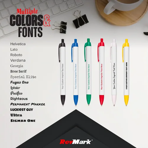 Miniatura 3 de RevMark Bolígrafos personalizados de cuerpo ancho, tinta negra, fabricados en los Estados Unidos, impresos a medida con información del evento