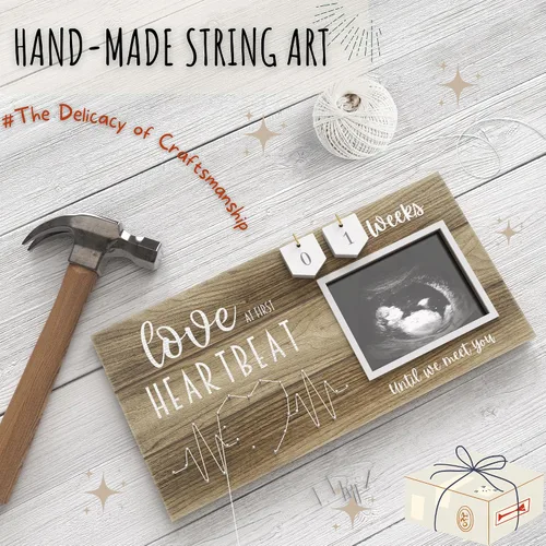 Miniatura 6 de Marco de fotos de ecografía de bebé con cuenta regresiva de semanas – Foto de ultrasonido estándar de 4"x3" – Ideas de anuncios de embarazo – Regalo